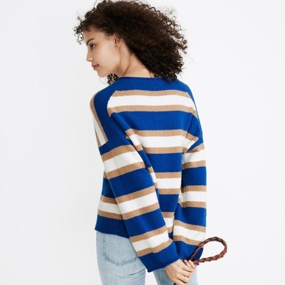 MADEWELL Halo-Striped Belmore Sweater szL - Picture 6 of 12